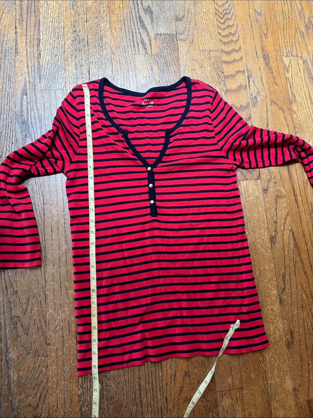 NWOT J Crew nautical stripe Perfect Fit long sleeve tee. Size L - Picture 6 of 6